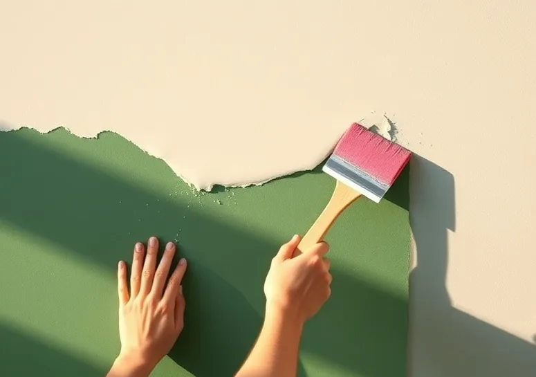 Ponçage et rebouchage des fissures avant mise en peinture
